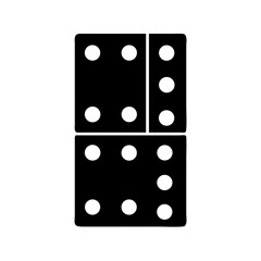 Poster - Vector graphic of black domino tiles with white dots for game night and board game illustrations