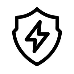 Poster - Security shield with lightning bolt icon for power protection and energy safety concept design