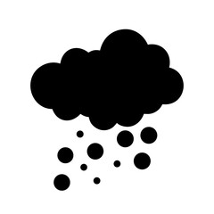 Poster - Black and white hail storm weather icon vector illustration of cloud and hail graphic design
