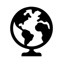 Poster - Globe earth world map geography global international travel continent country icon vector