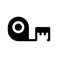 Poster - Measuring tape icon vector illustration for construction diy and home improvement projects tool design