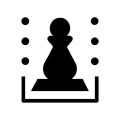 Poster - Isolated black chess pawn vector graphic for strategy board game design and development project use case
