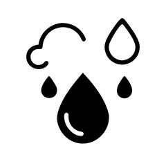 Poster - Download rain cloud vector graphic illustration with raindrops and water droplets for free use
