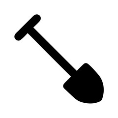 Poster - Shovel icon vector illustration digging tool garden equipment construction black silhouette isolated on white