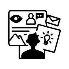 Poster - Creative process visualization icon design for business strategy and marketing solutions ideas