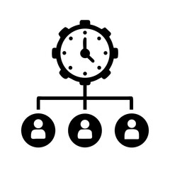 Poster - Time management delegation icon vector illustration for business productivity and efficiency