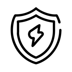Poster - Shield protection security icon with lightning bolt for antivirus and cybersecurity defense system