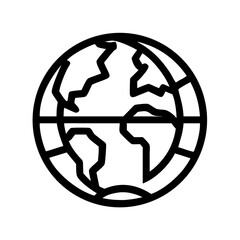Poster - Globe earth world map geography global continents countries travel outline vector design icon graphic