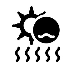 Poster - Foggy weather icon vector illustration sun and fog symbol climate forecast design element 90