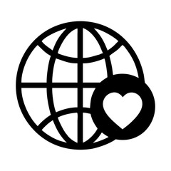 Poster - Global love icon vector design for international charity and worldwide support and donation concept