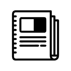 Poster - Vector illustration of a notebook with spiral binding and additional pages icon design