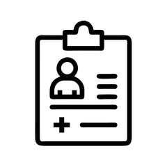 Poster - Medical record clipboard icon vector illustration for healthcare and patient information form
