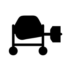Poster - Concrete mixer construction equipment cement mixing machine vector icon illustration design element