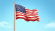 © Svetlana - American flag waving in blue sky digital illustration