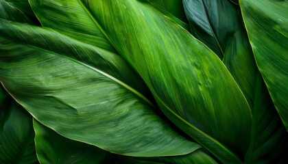 Wall Mural - nature inspired background with green leaves