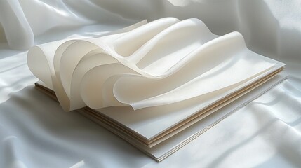 Poster - White paper sheets with soft folds