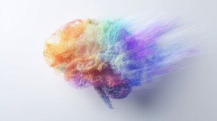 Poster - Colorful Abstract Brain Illustration Representing Speed, Creativity, and Innovation in a Modern Art Style for Conceptual Use