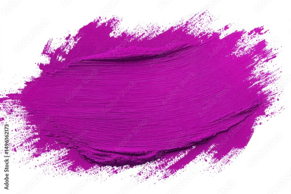 A bold magenta paint stroke stretches across a clean white canvas, showcasing a smooth texture and vivid color. This striking visual can inspire creativity in various artistic endeavors.