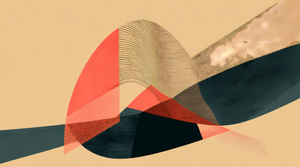 Wall Mural - a sleek abstract background in light teal and soft pink, with smooth neumorphic elements casting sub