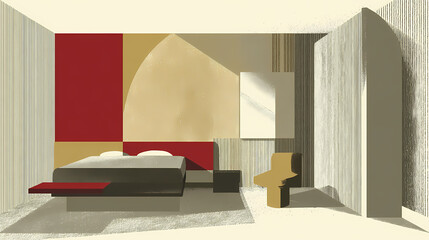 Wall Mural - tranquil minimalist bedroom