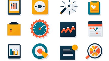 Business Analytics Icons Set.