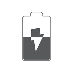 Leinwandbilder - Half charged battery icon design for smartphones and tablets. User interface design. Vector illustration. 