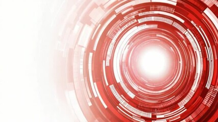 Poster - abstract red circular design with light at center for technology background or digital art represent