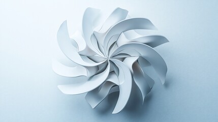 Poster - Abstract white symmetrical swirl