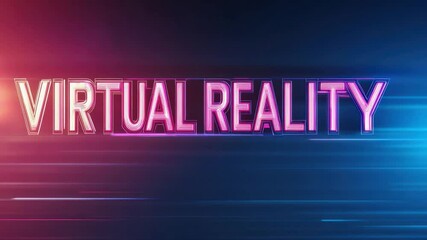 Poster - Colorful Neon Light Show Representing Virtual Reality Concept with Dynamic Motion Effects