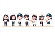 © Chici - Equipe de Beisebol Feminino - Ilustração Vetorial Kawaii