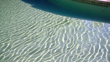 Poster - Underwater ripples shimmer across a clear swimming pool in soft sunlight creating a calming, refreshing, and inviting scene.