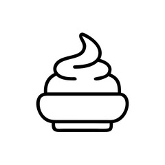 Poster - simple graphic showing a swirl of soft serve cream in a cup with a thick line and white fill