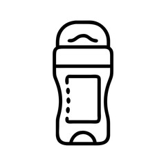 Poster - Depiction of a roll on deodorant container with a blank label and rounded cap in a simple line drawing