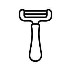 Poster - Outline graphic showing a kitchen utensil with a handle and a horizontal blade section design element