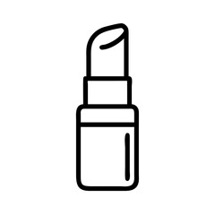 Poster - A simple depiction of a cosmetic stick with a cap and base in a minimalist outline style drawing form