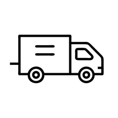 Poster - Simple depiction of a delivery truck with two horizontal lines on the cargo area side panel design