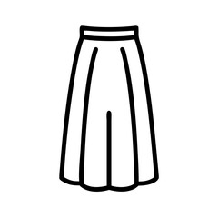Poster - Outline drawing of a skirt with a waistband and vertical seams isolated on a white background design element