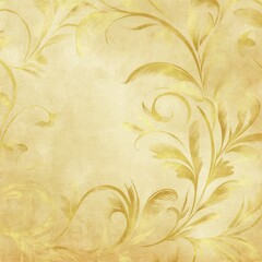Poster - Elegant and Delicate Floral Pattern with Subtle Gold Texture on Cream Background, Perfect for Backgrounds and Decorative Designs