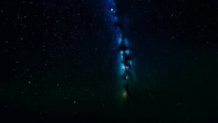 Spectacular milky way galaxy and countless stars scattered across a dark blue night sky, space background showcasing cosmos and nebula