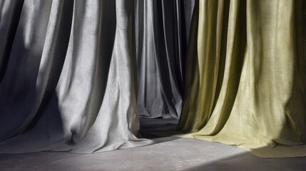 Poster - Soft Draped Fabrics in Varied Shades for Textural and Design Inspiration in Interior Decoration and Fashion Styling