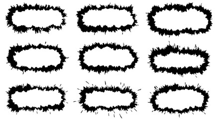 Fototapete - Grunge Rectangular Frames: Collection of grunge rectangular frames, offering a raw, edgy aesthetic for various design applications. Each frame is uniquely textured and imperfect.