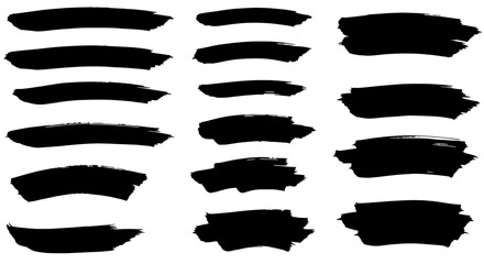 Poster - Abstract Brushstrokes Collection: A collection of striking black brushstrokes, each stroke offering a unique texture and form, ideal for adding dynamic, artistic elements to your design.