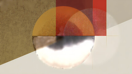 Wall Mural - a minimalist design with a gradient from soft green to light yellow, featuring overlapping circles i