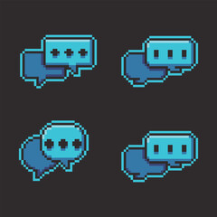Leinwandbilder - this is Speech bubbles icon in pixel art with simple color and black background this item good for presentations,stickers, icons, t shirt design,game asset,logo and your project.