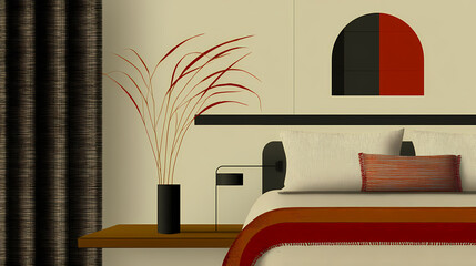 Wall Mural - bedroom interior mockup