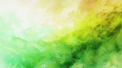 Poster - Serene Abstract Watercolor Background with Gentle Green and Yellow Hues, Perfect for Nature Themes and Organic Designs