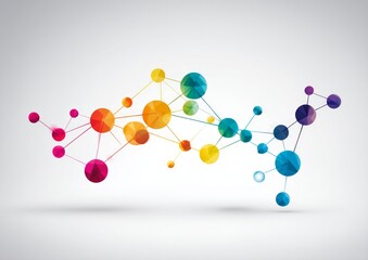 abstract colorful polygonal network connection