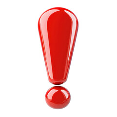 Poster - Red exclamation point symbol high resolution render isolated on black background warning attention mark sign