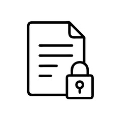 Aufkleber - This image of a document with a padlock signifies data security, perfect for websites or blogs discussing confidential information, secure documents, or privacy settings.

