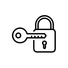 Aufkleber - This image of a key unlocking a padlock is perfect for websites or blogs to represent access, security solutions, or unlocking exclusive content and features.

